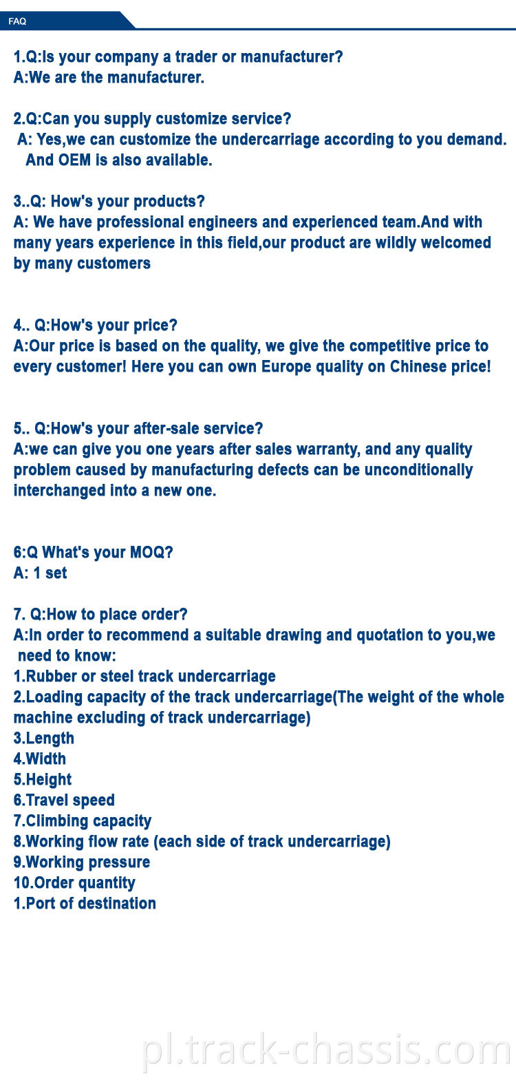 China Factory, dostosowane gumowe podwozie do urządzeń przemysłowych, takich jak wiertarka, ruchomy kruszarka